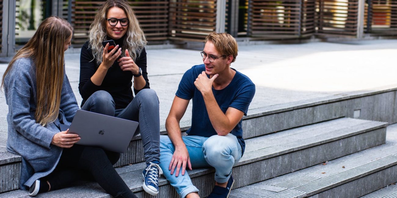 Students on college campus