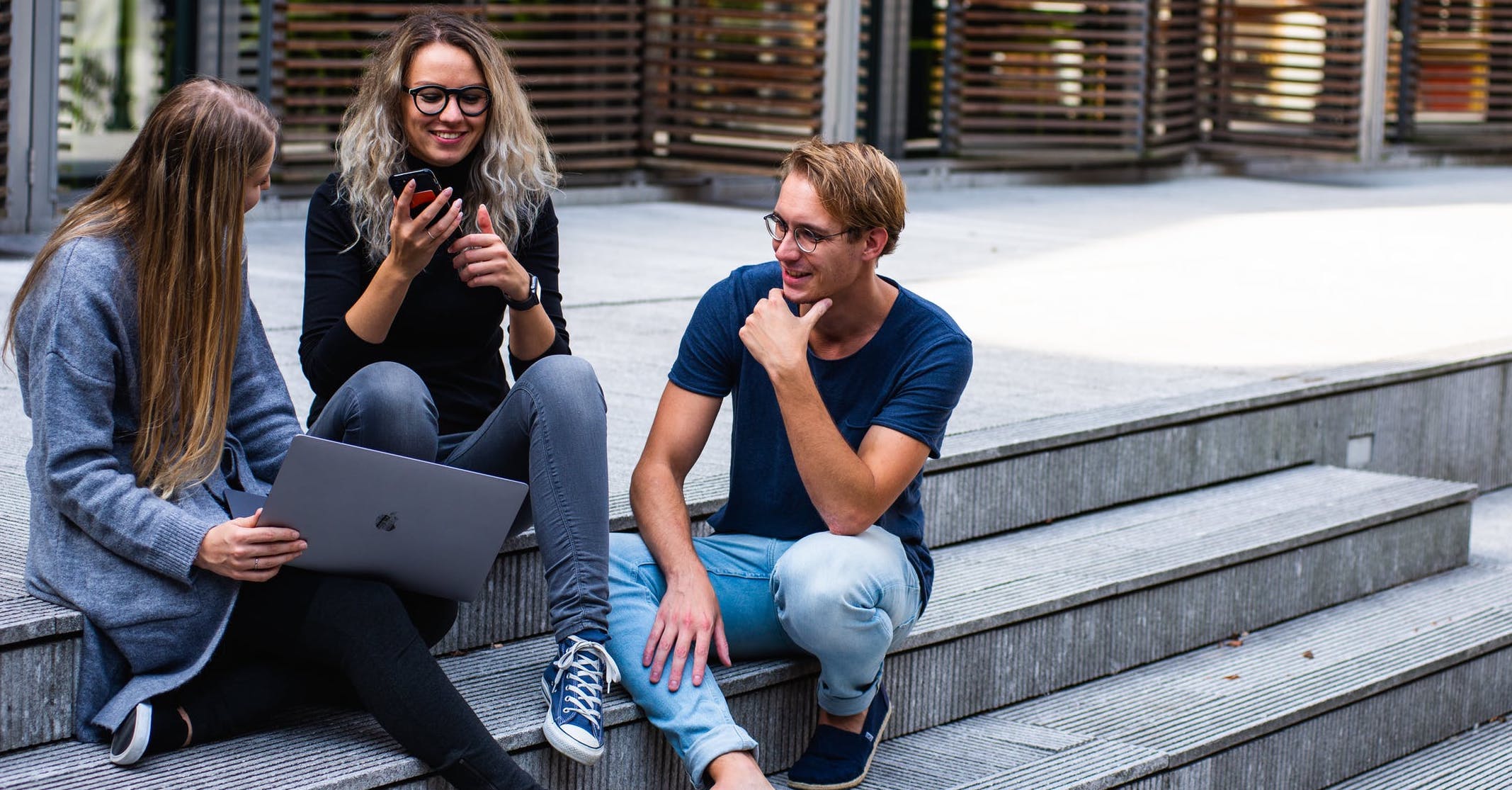 Students on college campus